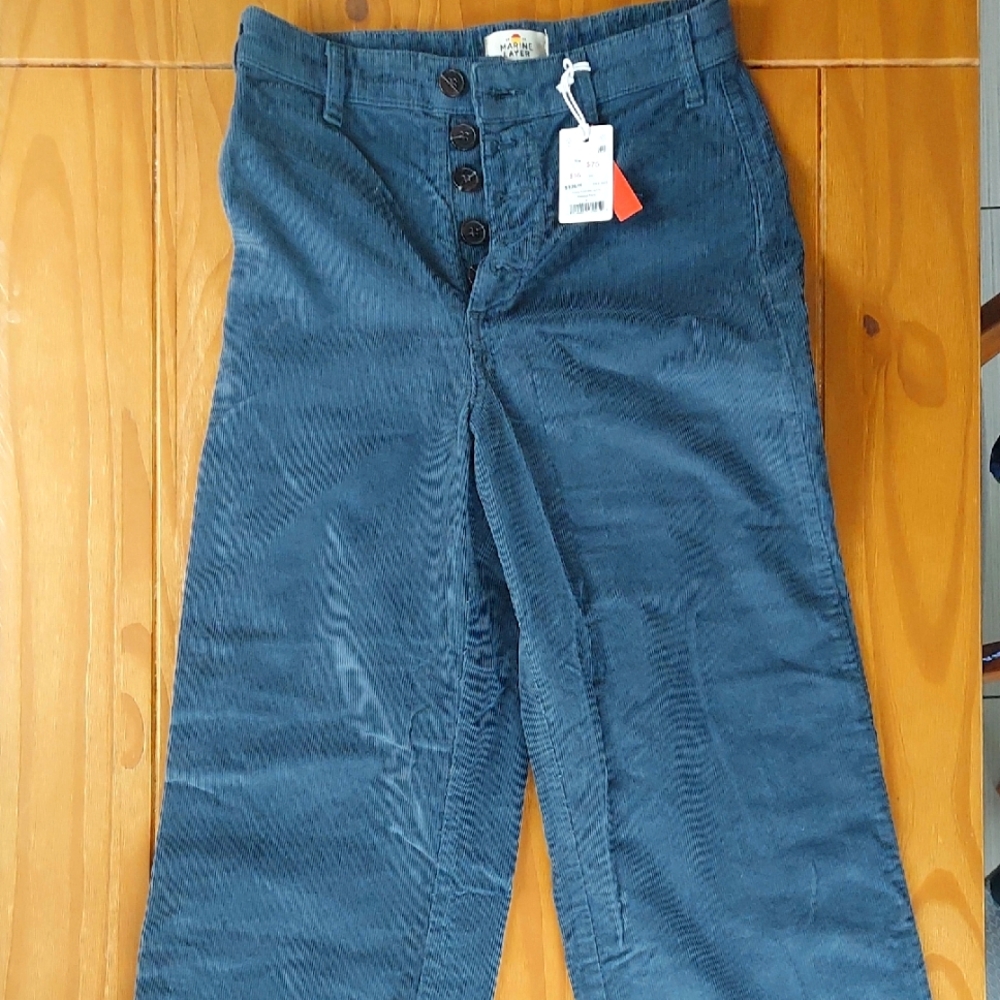 Womens Marine Layer Blue Corduroy Pants Size 6 NWT